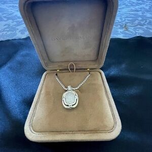 David Yurman  Labyrinth Diamond Enhancer and Sterling Silver Pendant (Retired)